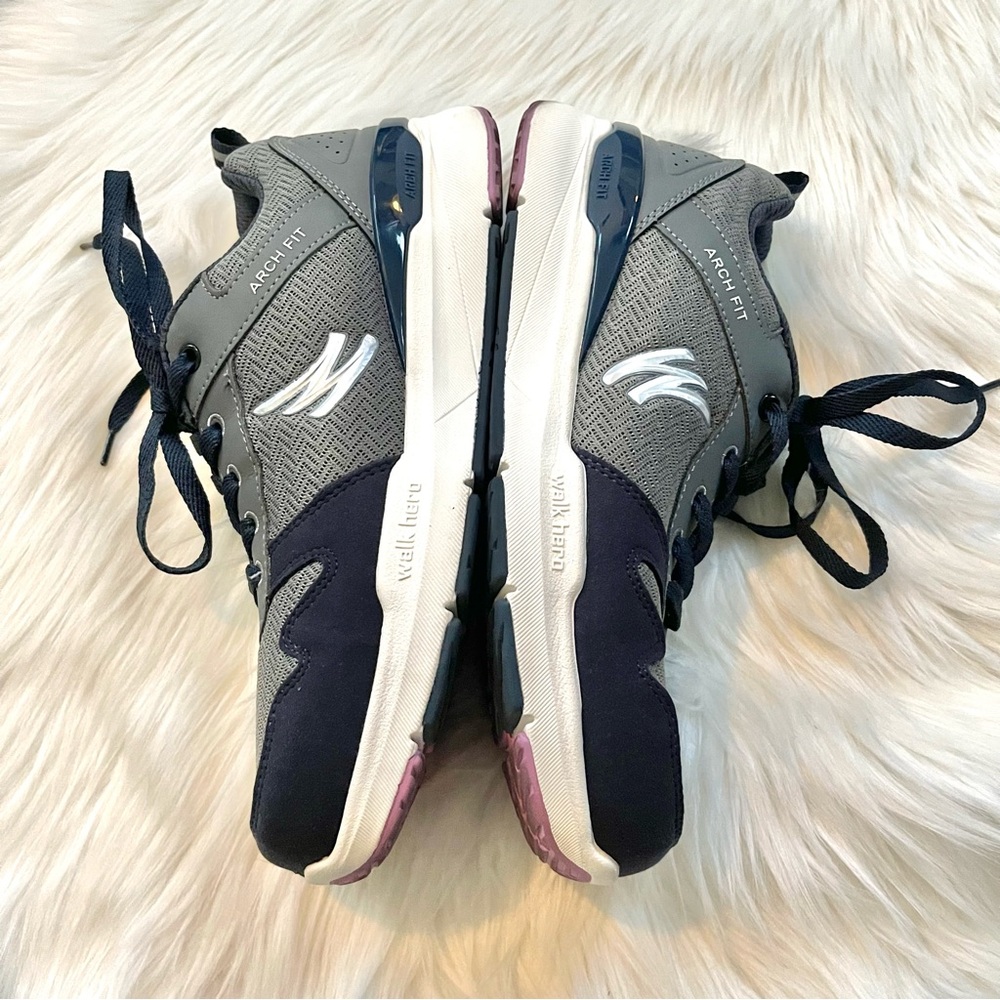 Walk Hero Women’s  Ultimate Arch Comfort Support Walking Shoes Grey Navy  9.5